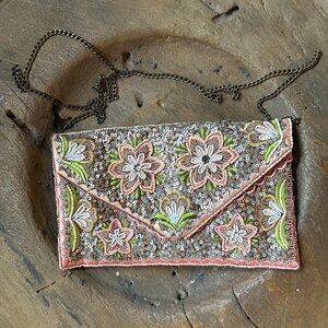 Clements Ribeiro beaded sequined pastel envelope clutch going out party wedding